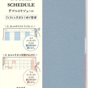 [ To Do ] Midori Double Schedule 2027 B6 Monthly - GREEN / PALE BLUE (Starts October 2026)